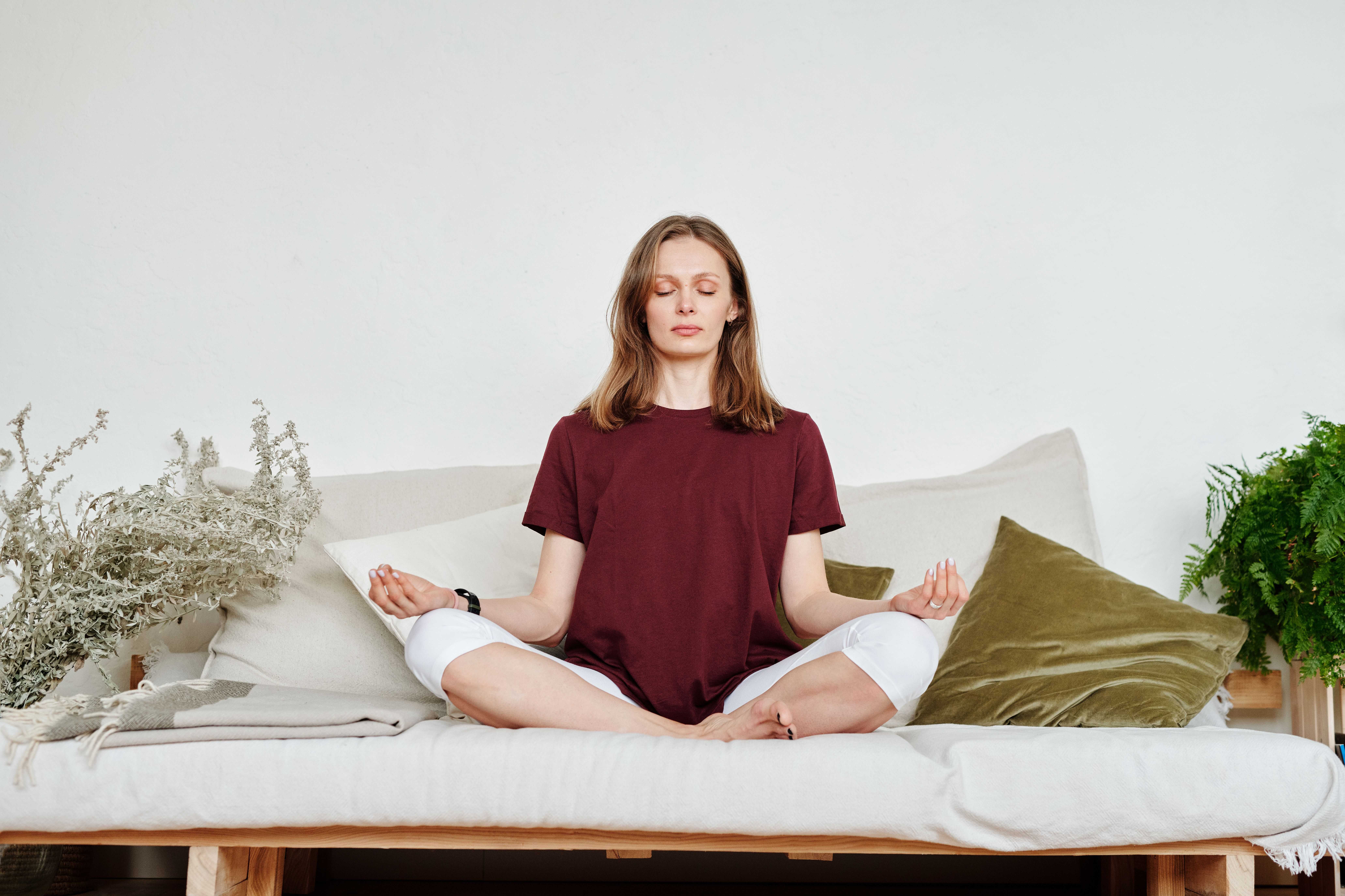 Image of a woman meditating